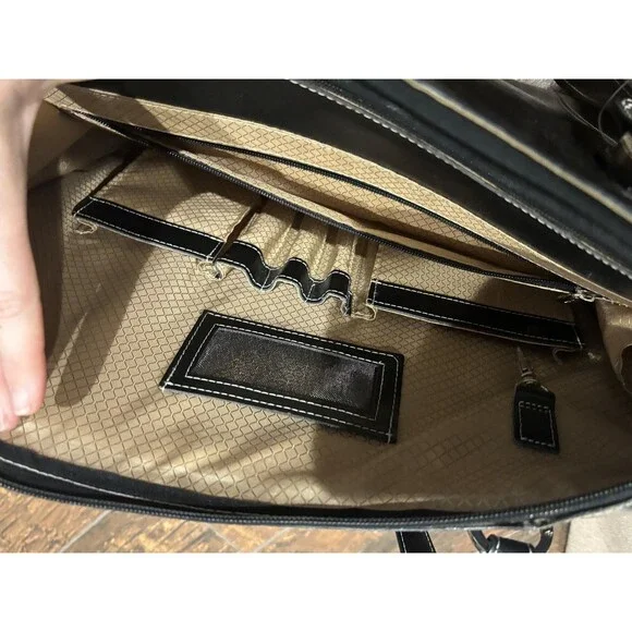 McKlein Glenview Women's Black Leather Inner Pockets Organizer Laptop Briefcase - Picture 10 of 16